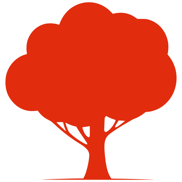 SVG Red silhouette vector graphics of a tree