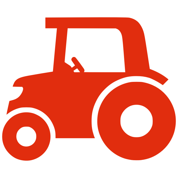 SVG Red silhouette vector image of a tractor