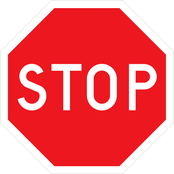 SVG Red STOP warning sign vector image