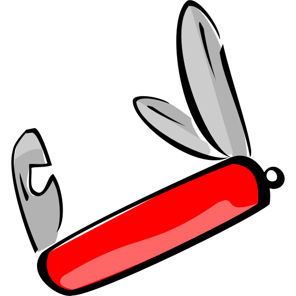 SVG Red Swiss army knife vector clip art