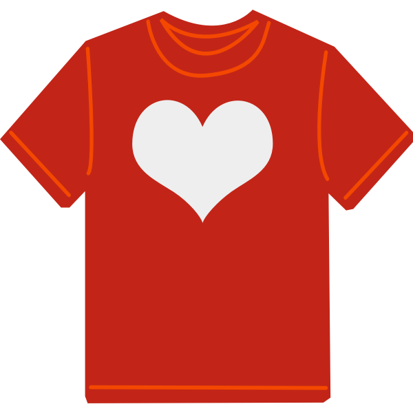 SVG Red T-shirt with heart vector image