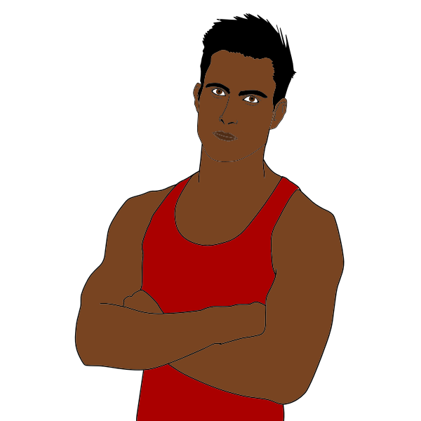 SVG Red Tanktop Man Portrait