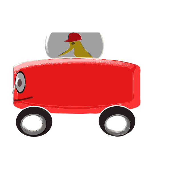 SVG Red Toy Car Cartoon Art
