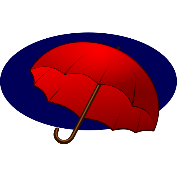 SVG Red umbrella on a blue background vector graphics