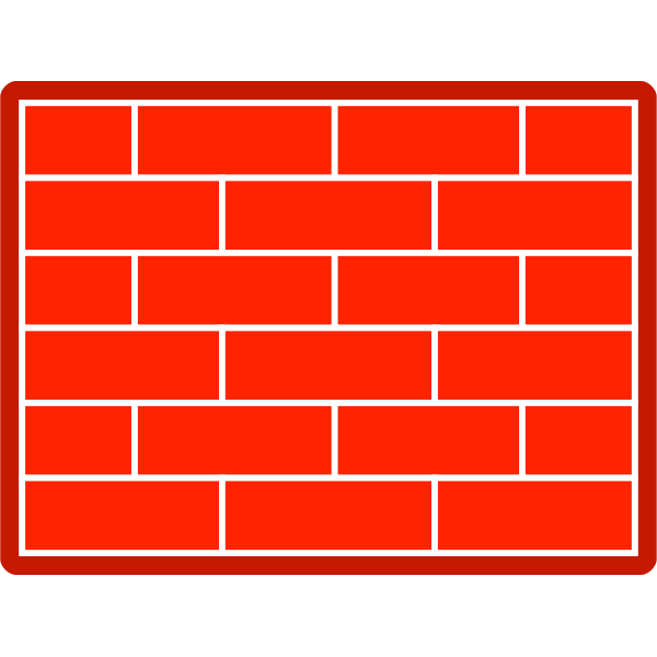 SVG Red vector image of firewall for computer networks