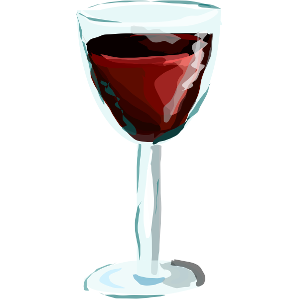 SVG Red wine glass drawing