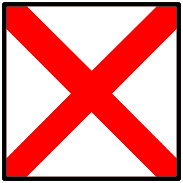 SVG Red x symbol flag