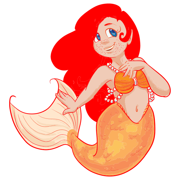 SVG Redhead mermaid