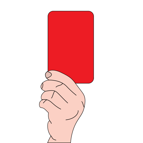 SVG Referee showing red card vector drawing