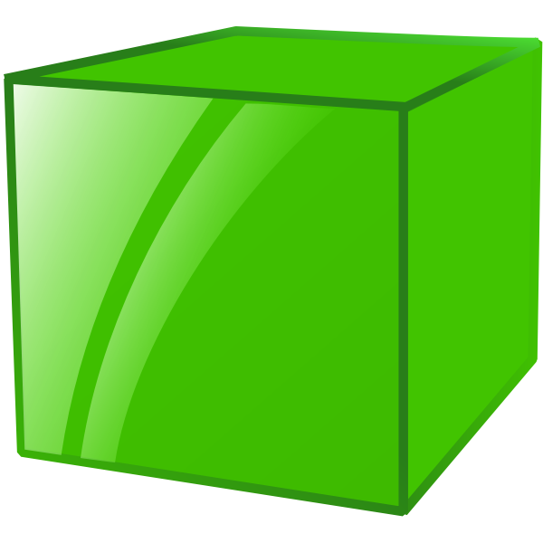 SVG Reflective green cube vector graphics