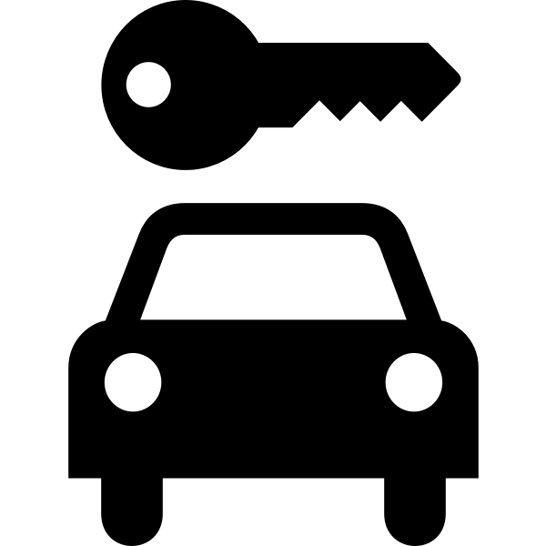 SVG Rent a car vector icon image inverted