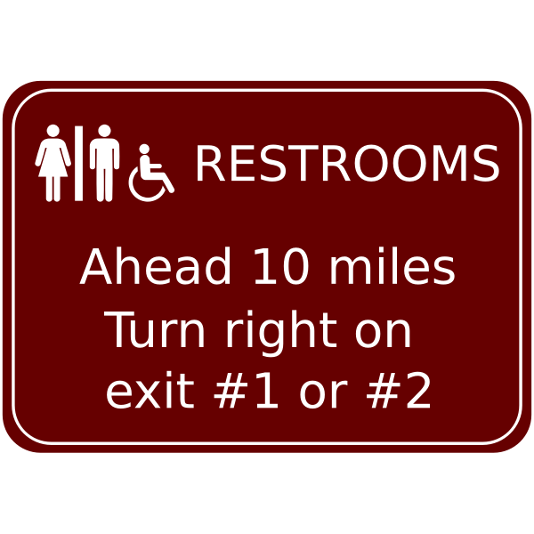 SVG Restroom road sign