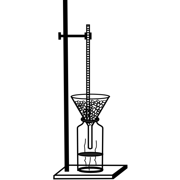 SVG retort stand and thermometer