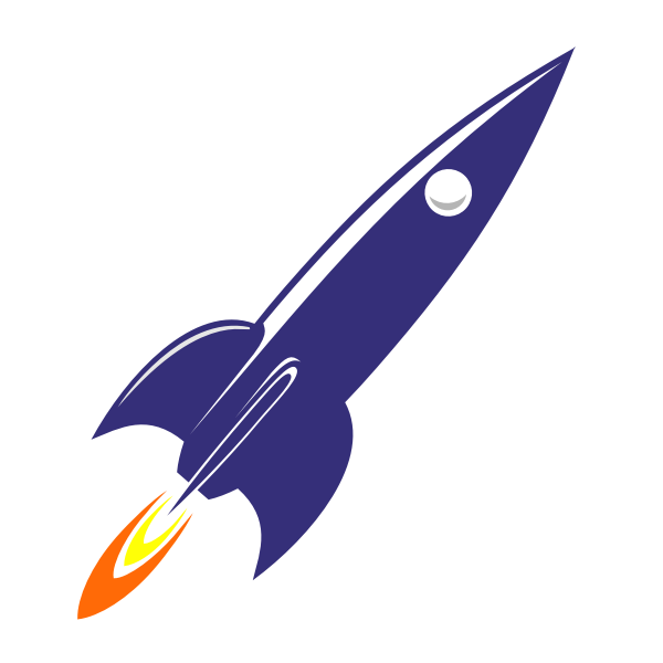 SVG Retro 60s rocket at launch vector image