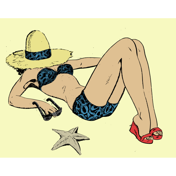 SVG Retro beach girl