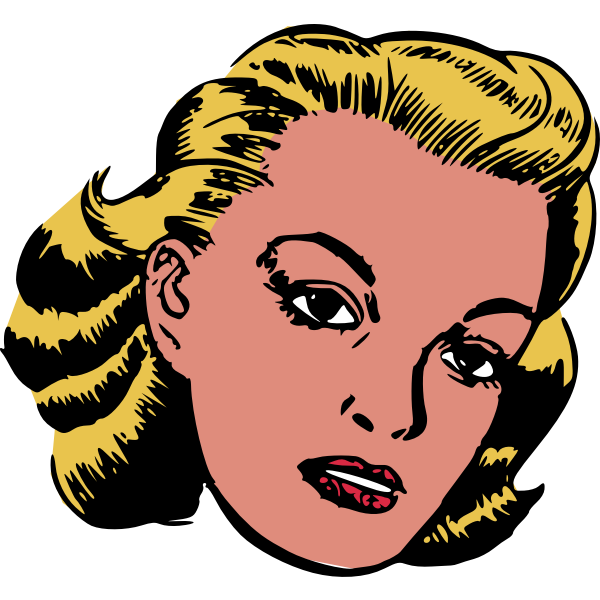 SVG Retro blond lady portrait