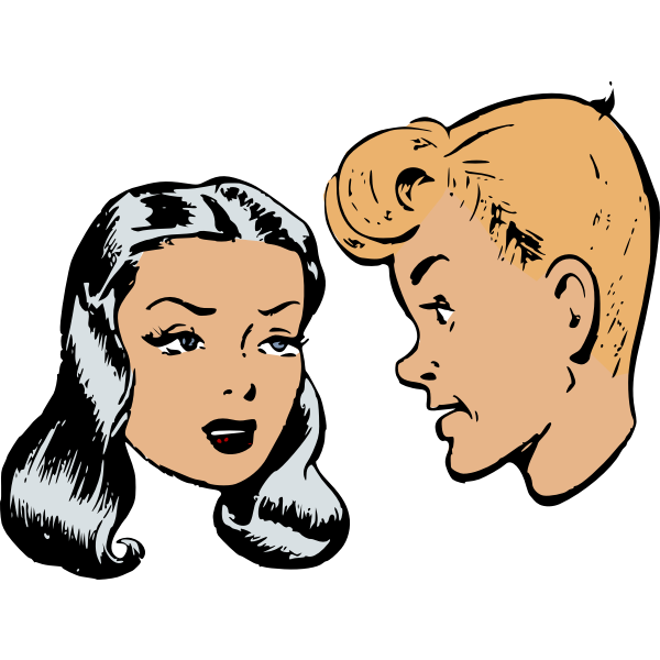 SVG Retro boy and girl