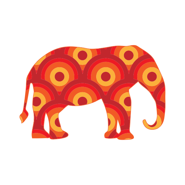 SVG Retro Circles Elephant