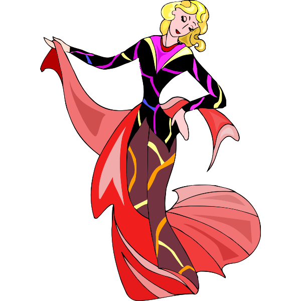 SVG Retro fashion model