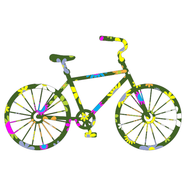 SVG Retro floral bicycle