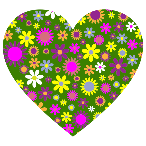 SVG Retro floral heart
