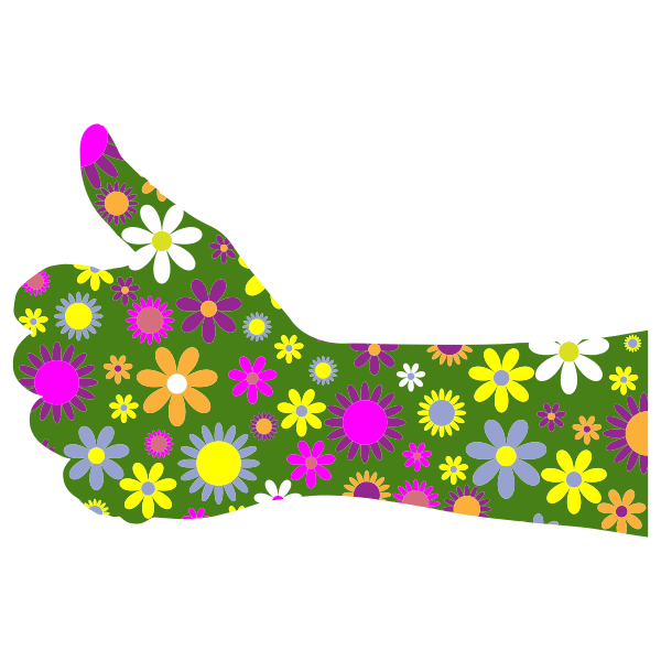 SVG Retro floral thumbs up