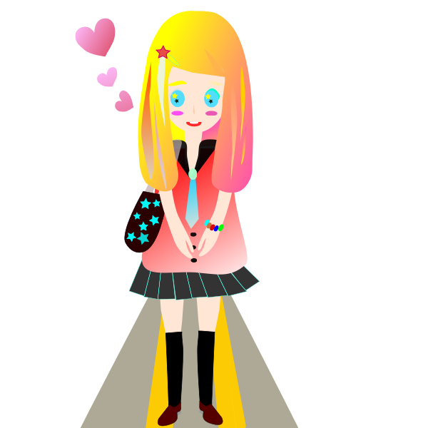 SVG Retro girl in love