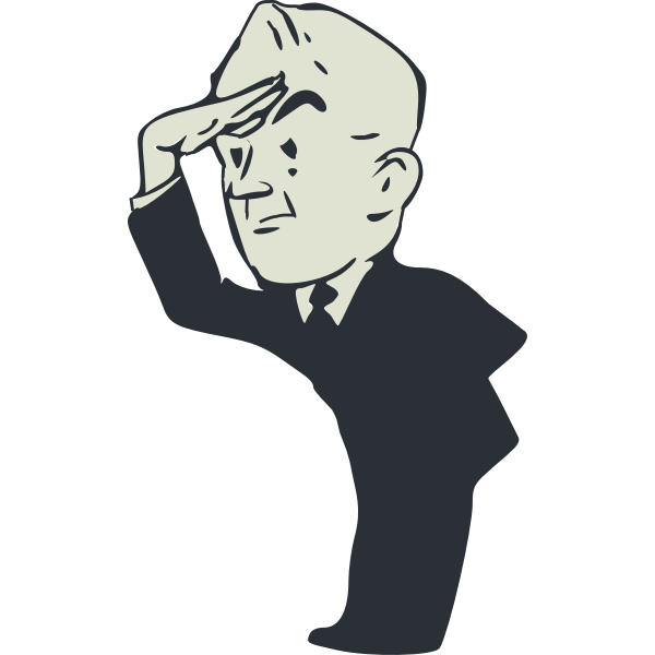 SVG Retro man looking