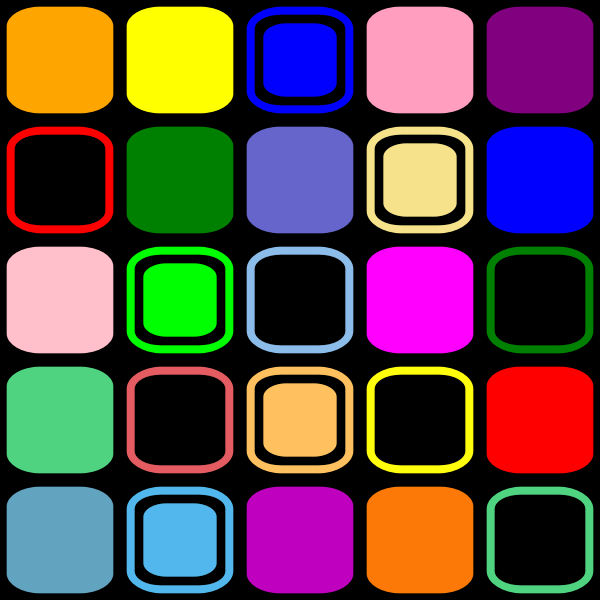 SVG Retro pattern squares on black background