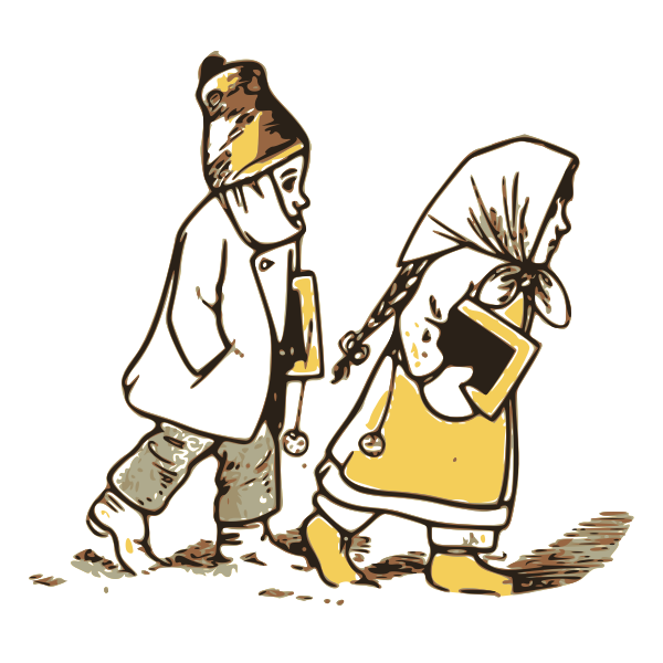SVG Retro schoolkids