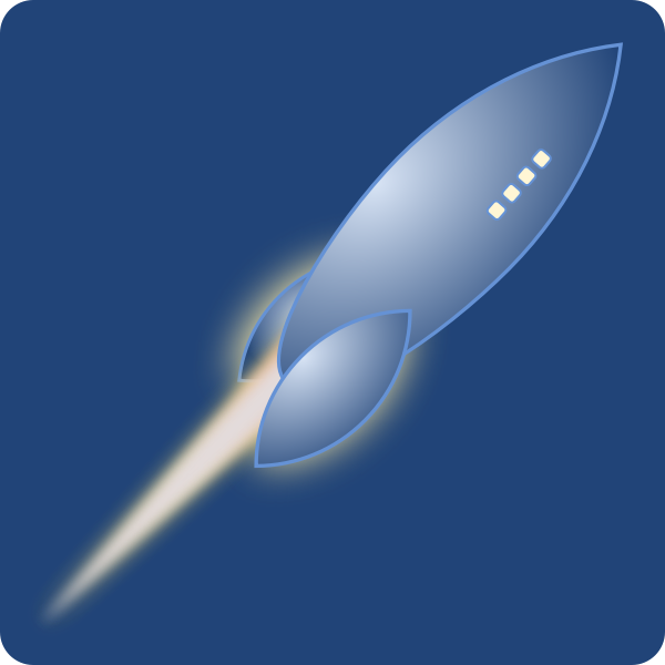 SVG Retro spaceship taking off vector image