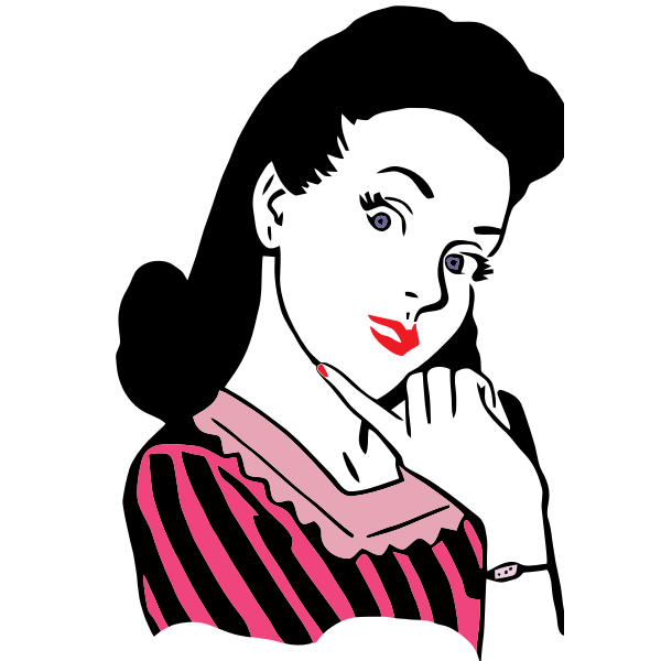 SVG Retro style woman vector illustration