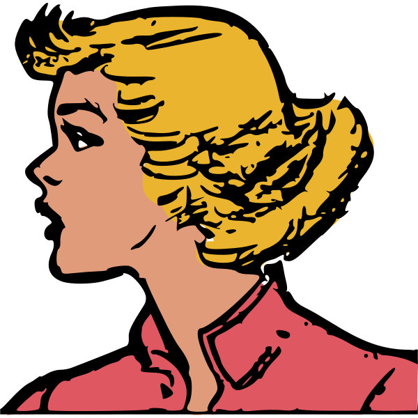 SVG Retro woman039s head