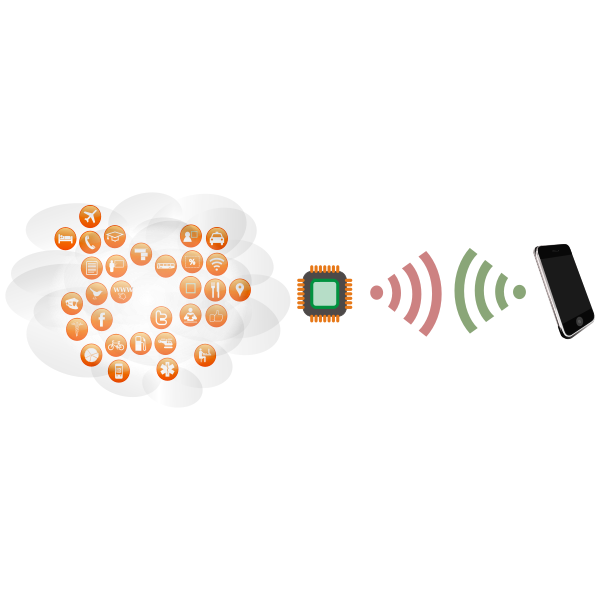 SVG RFID system scheme vector image