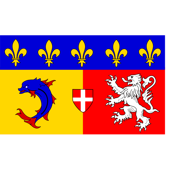 SVG Rhne-Alpes region flag vector illustration