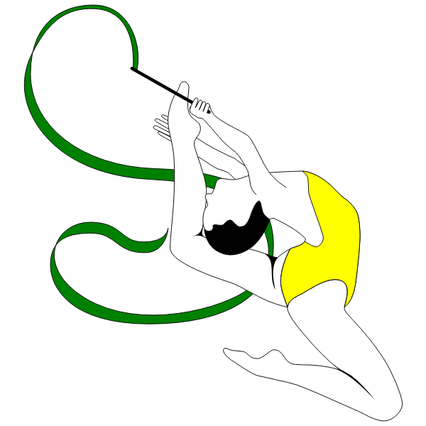 SVG Rhythmic gymnast performer color drawing