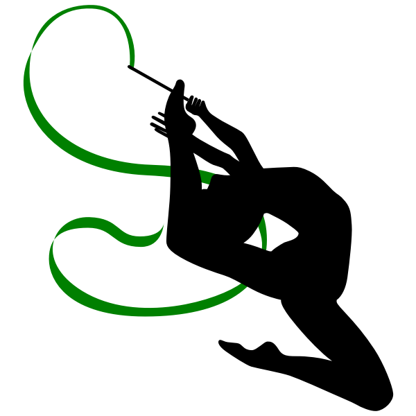 SVG Rhythmic gymnast performer silhouette vector image
