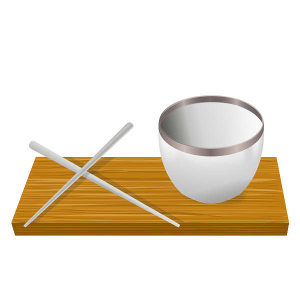 SVG Rice bowl with chopsticks