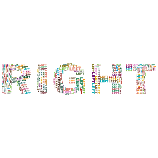 SVG Right Left word cloud