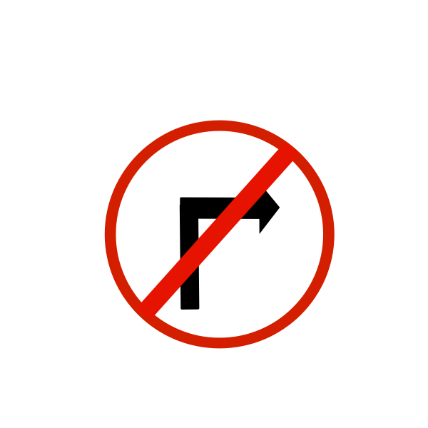 SVG Right turn prohibited sign