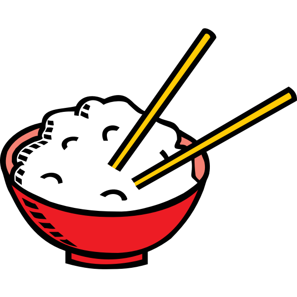 SVG Riz bol baguettes vrai vectoriel simplifie