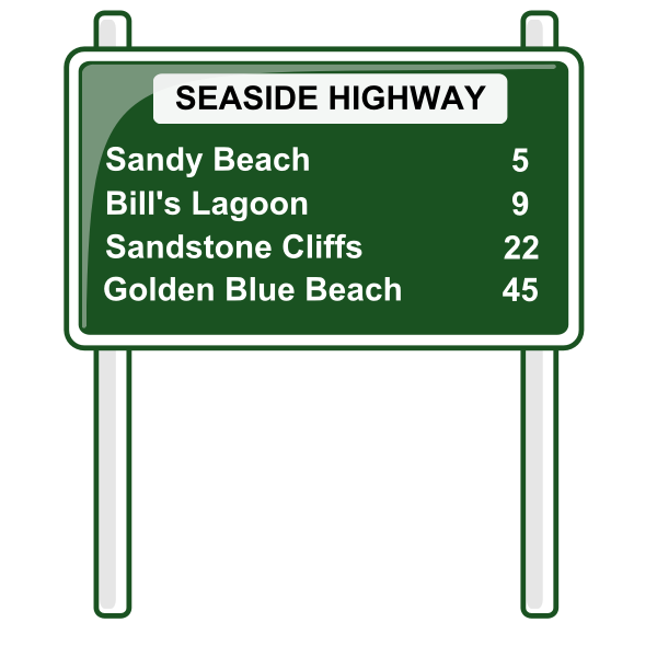 SVG Road distances sign vector