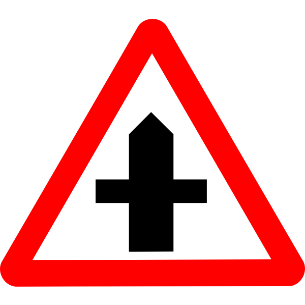 SVG Road intersection traffic sign vector image