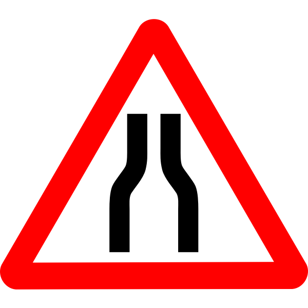 SVG Road narrows on both sides