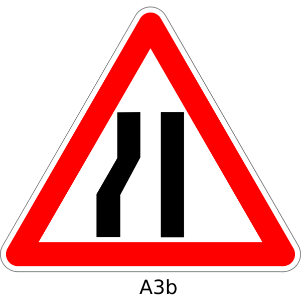 SVG Road narrows sign vector