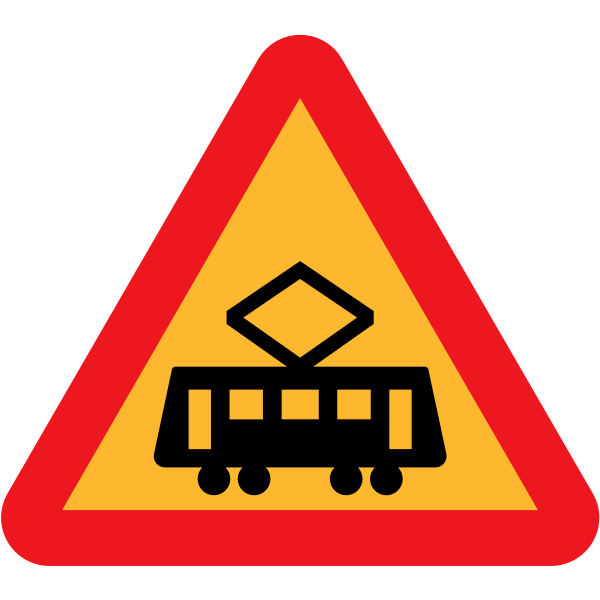 SVG Road symbol for tram crossing vector graphics