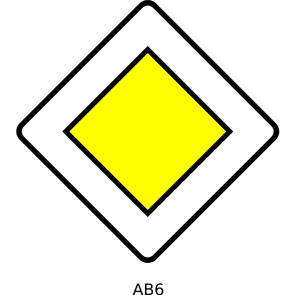 SVG Road with priority traffic information sign vector illustration