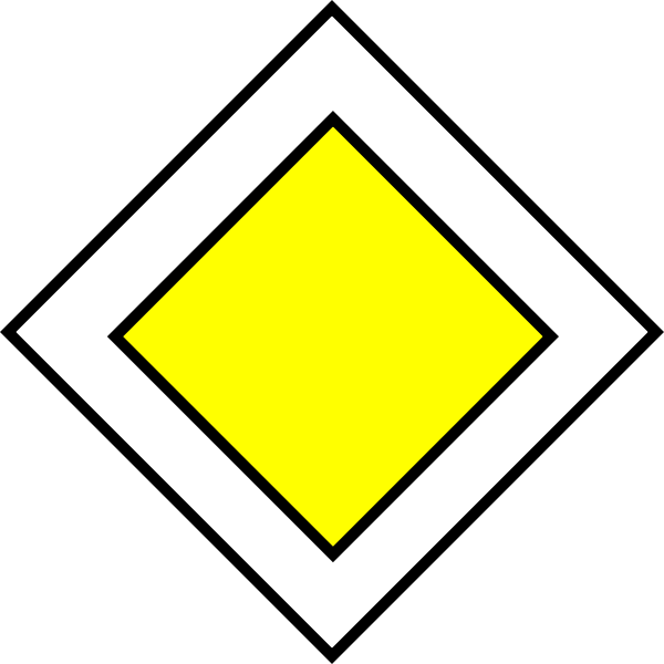 SVG Road with priority traffic information symbol vector illustration