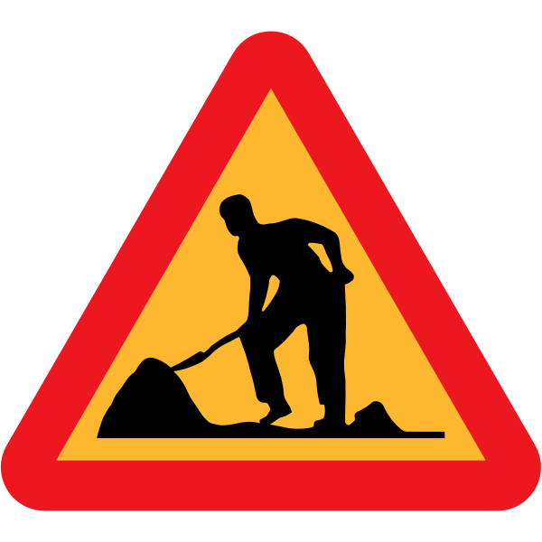 SVG Road work ahead vector sign