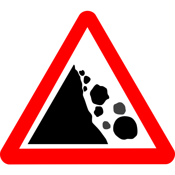SVG Roadsign Falling rocks